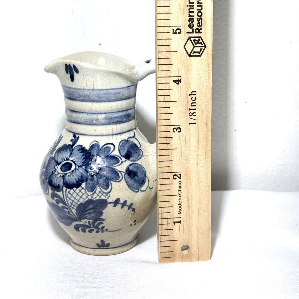 Vintage Royal Delft Blue Mini Pitcher Hand Painted Holland SIGNED 4.5” 4213 - Picture 5 of 7